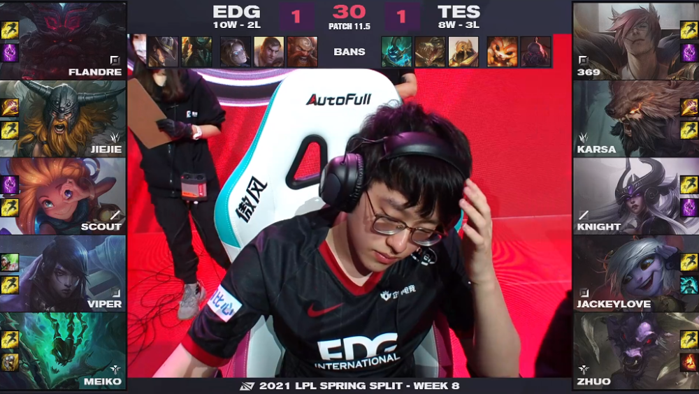 EDG绝地反击EG，Knight送出助攻